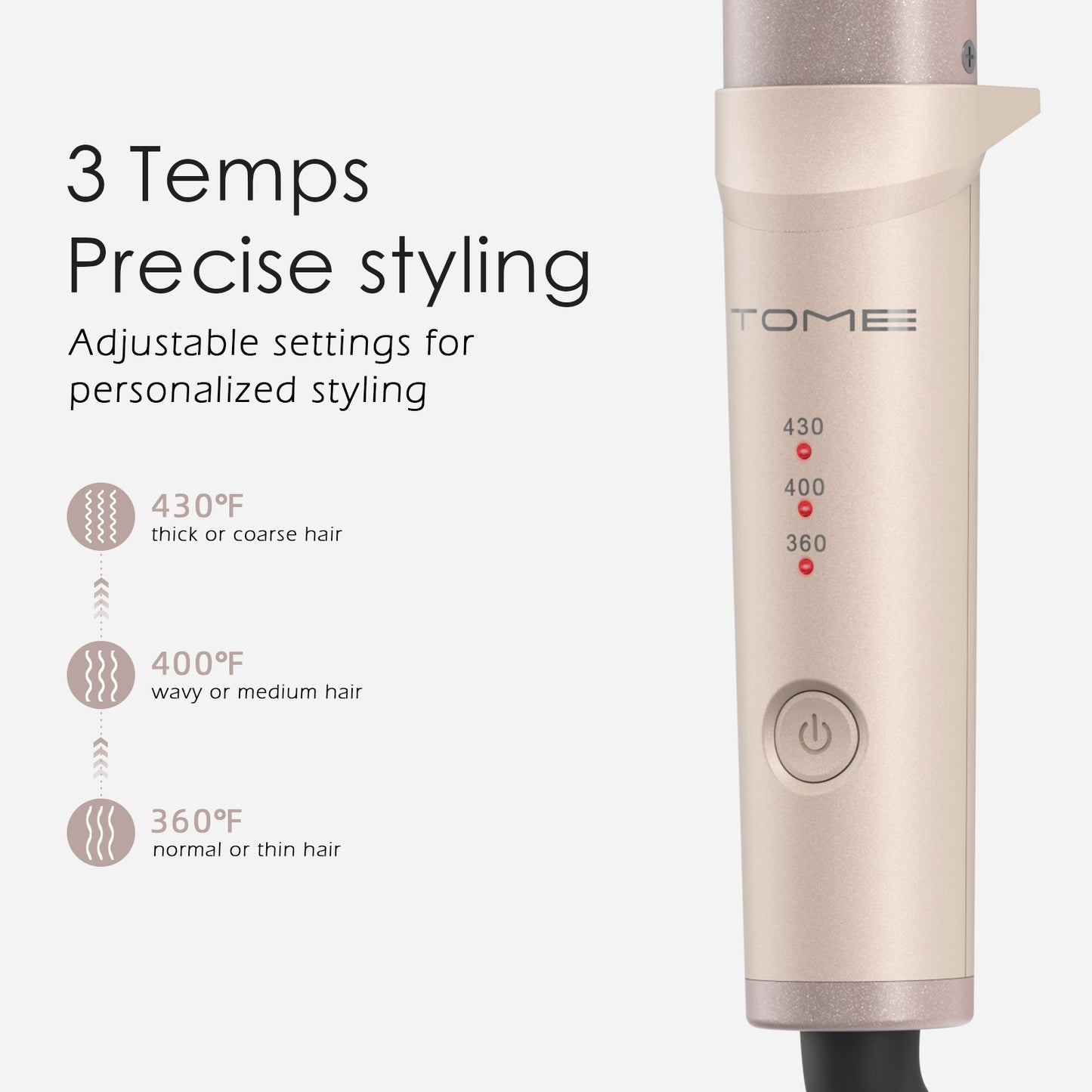 TOME Hair Travel Curling Wand