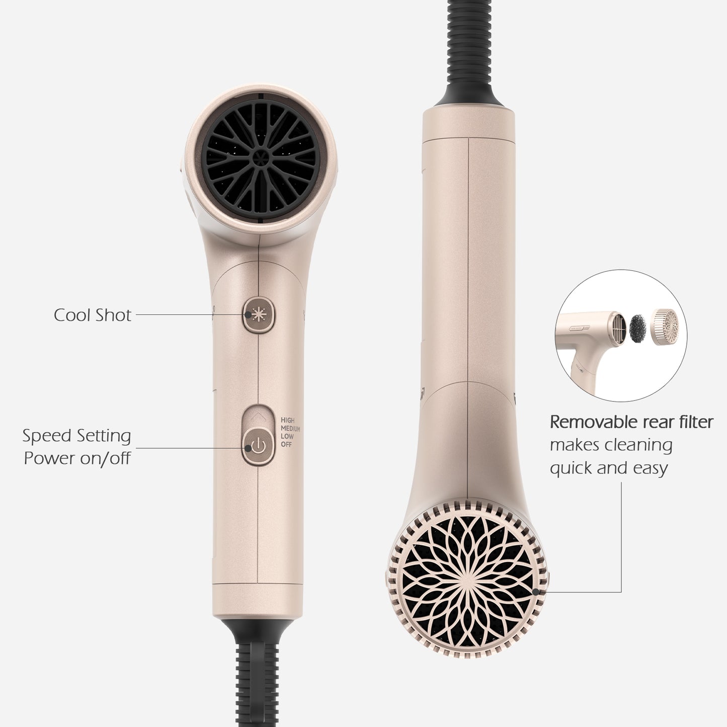 TOME Foldable Dual Voltage Hair Dryer