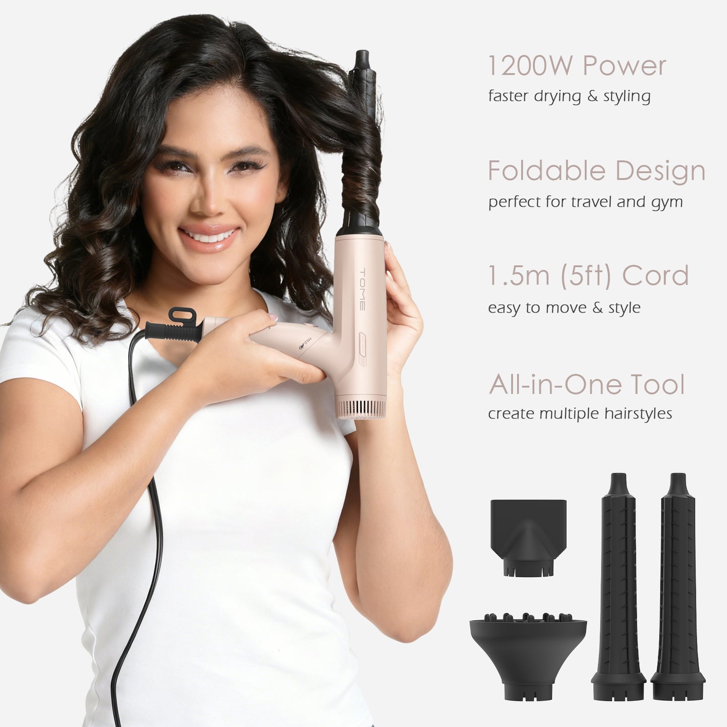TOME Foldable Dual Voltage Hair Dryer