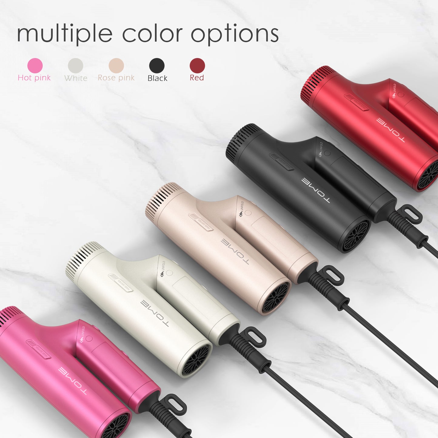 TOME Foldable Dual Voltage Hair Dryer