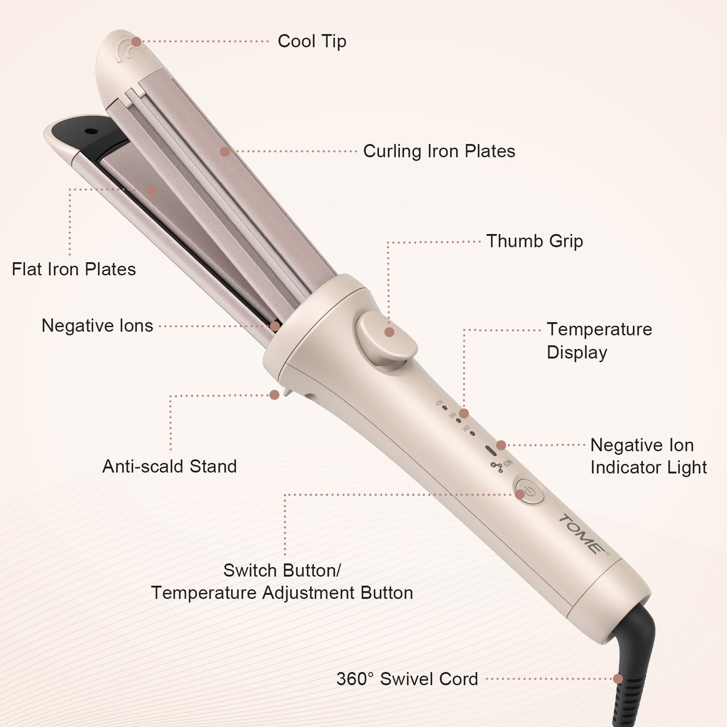 TOME 2in1 Hair Straightener and Curler