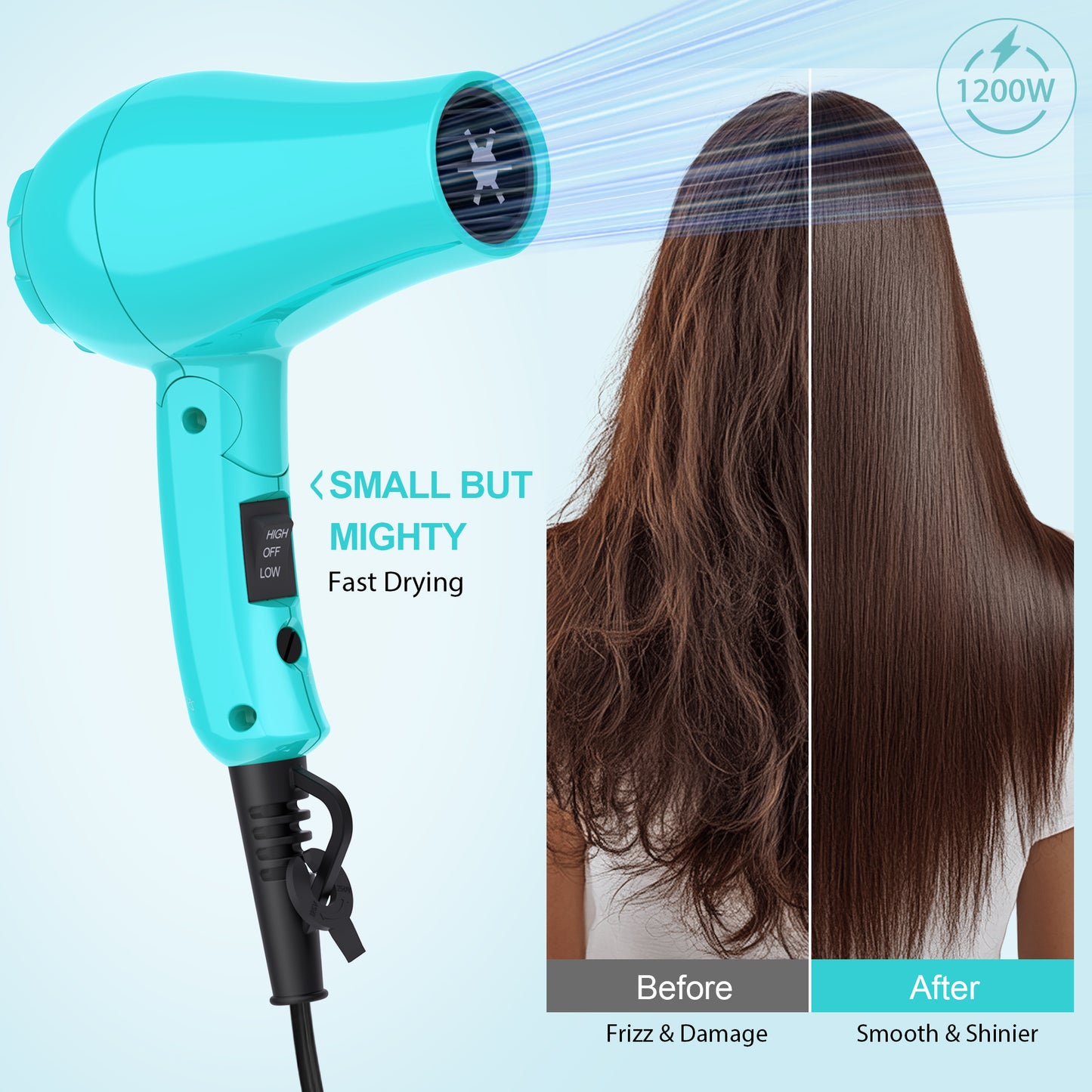 Lura Travel Hair Dryer,Blue