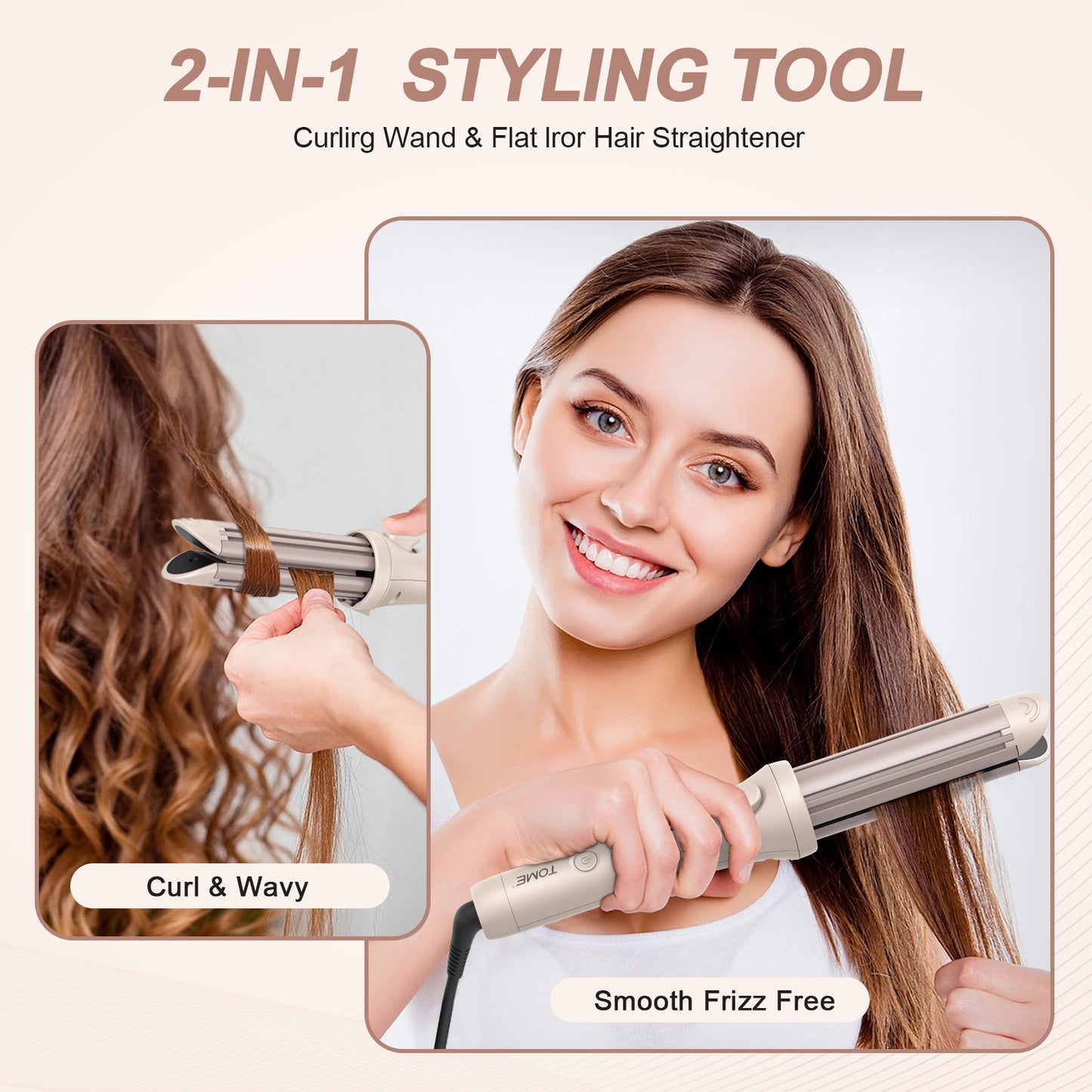 TOME 2in1 Hair Straightener and Curler