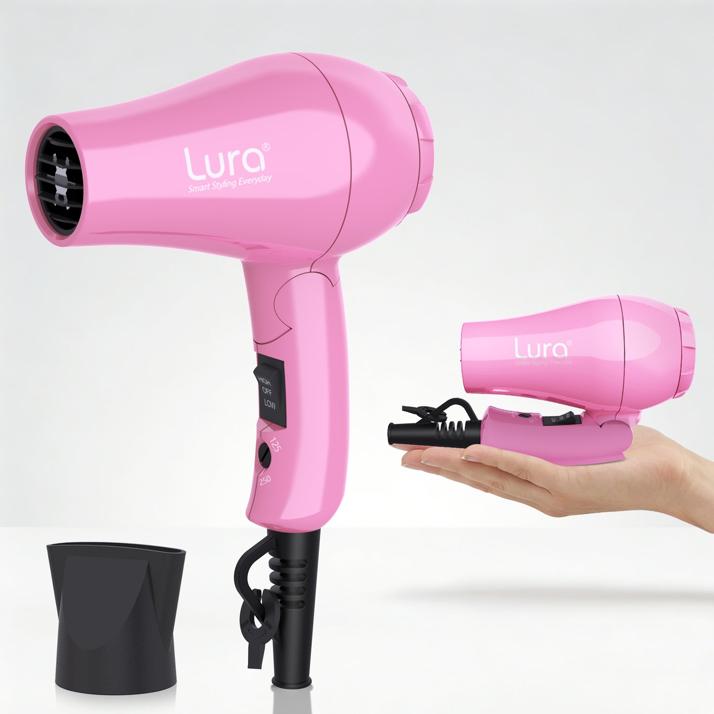 Lura Travel Portable Hair Dryer,Pink
